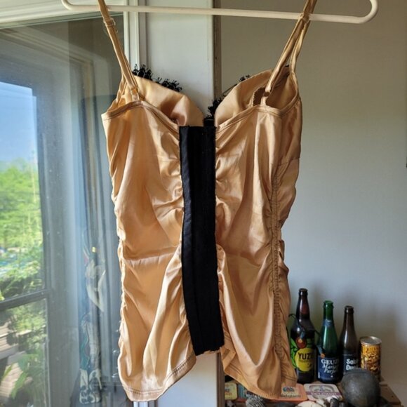 Fredericks of hollywood bustier golden black lace top  - size 32 - Picture 3 of 7